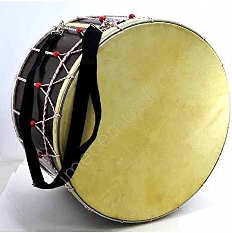 KD-45HP KONTRAPLAK DAVUL KIRMIZI BONCUKLU HAYVAN DERİLİ 45 CM