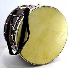 KD-45HP KONTRAPLAK DAVUL KIRMIZI BONCUKLU HAYVAN DERİLİ 45 CM