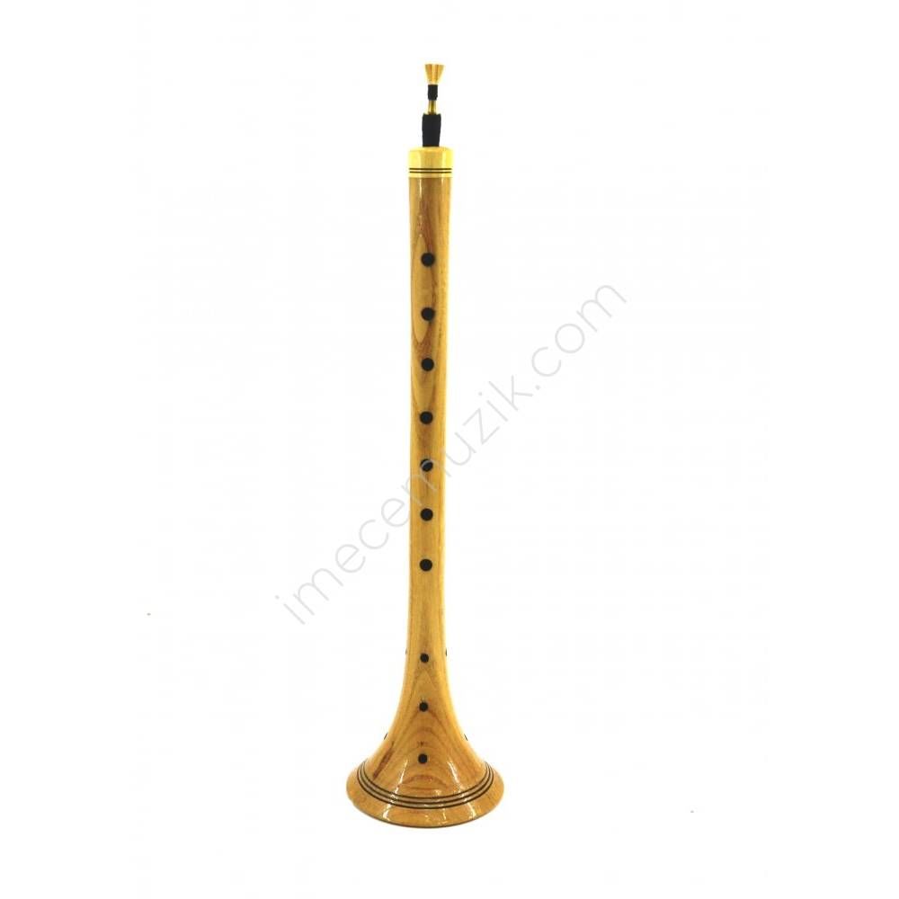 VERNİKLİ ZURNA BÜYÜK BOY 37.5 CM - SOL + BORU + HALKA + 3 ADET YEDEK KAMIŞ