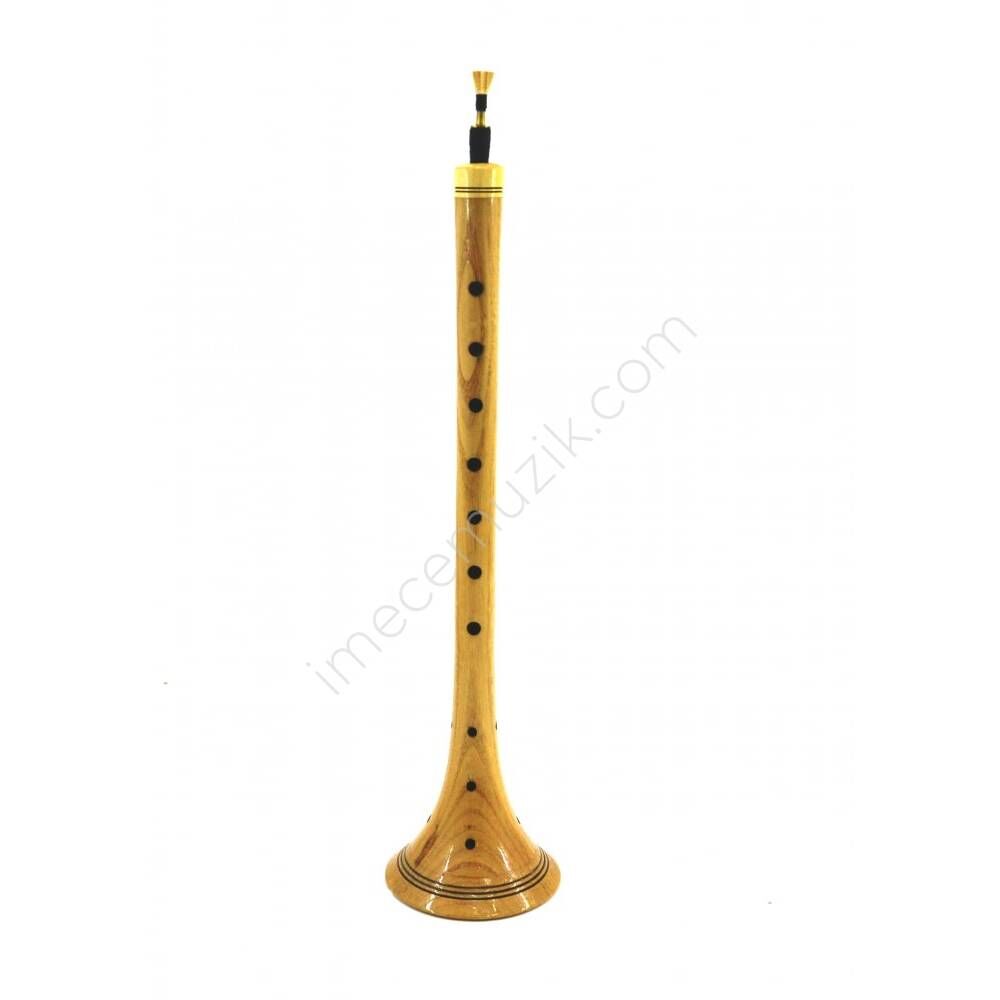 VERNİKLİ ZURNA BÜYÜK BOY 33.5 CM - LA + BORU + HALKA + 3 ADET YEDEK KAMIŞ