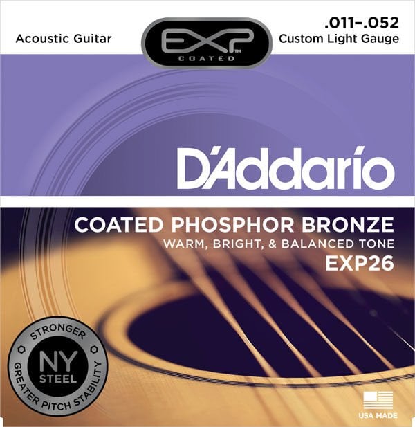 DADDARİO EXP26 COATED PHOSPHOR BRONZE CUSTOM LİGHT TAKIM TEL AKUSTİK GİTAR TELİ 011-052