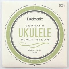 DADDARİO EJ53S SOPRANO UKULELE SET TAKIM TEL SİYAH