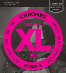 ECB81-5 Chromes Light 45-132 Takım Tel 5 Telli Bas Gitar Teli