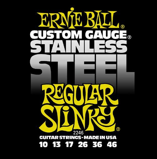 ERNİE BALL P02246 STAİNLESS STEEL REGULAR SLİNKY 10-46 ELEKTRO GİTAR TELİ