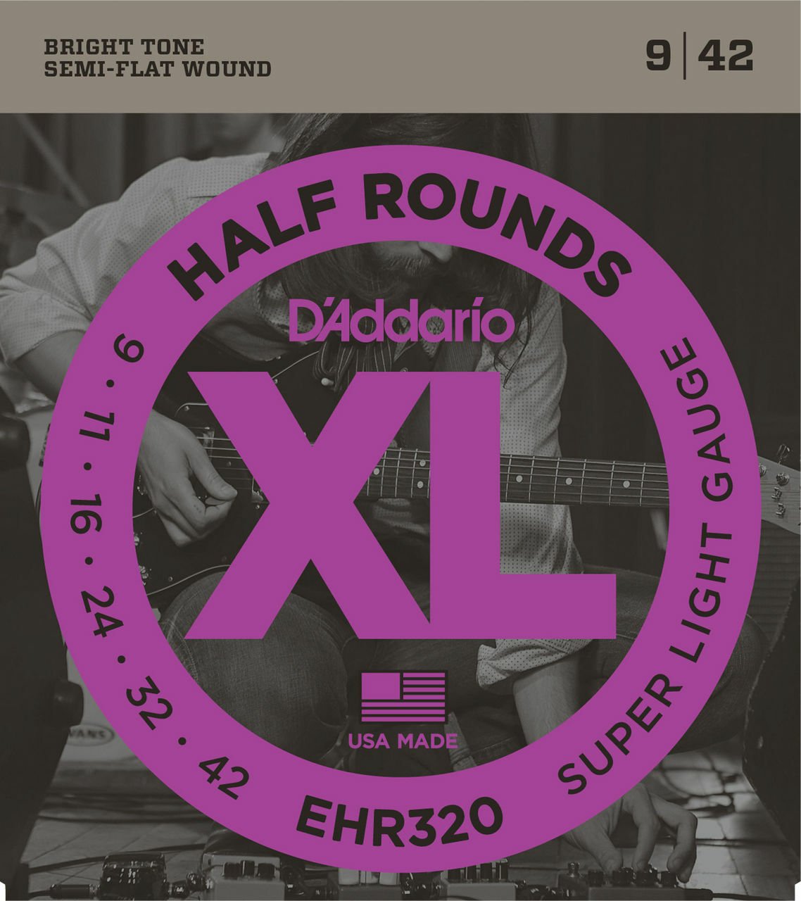 DADDARİO EHR320 HALF ROUNDS SUPER LİGHT TAKIM TEL ELEKTRO GİTAR TELİ 009-042