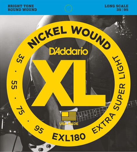 DADDARİO EXL180 EXTRA SUPER LİGHT LONG SCALE TAKIM TEL BAS GİTAR TELİ 035-095