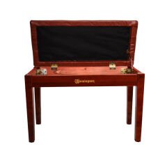 DPB115-WN Piyano Koltuk Tabure Çift Kişilik Sandık Bölmeli Ceviz