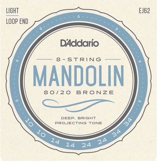 DADDARİO EJ62 80/20 BRONZE LİGHT TAKIM TEL MANDOLİN TELİ 10-34