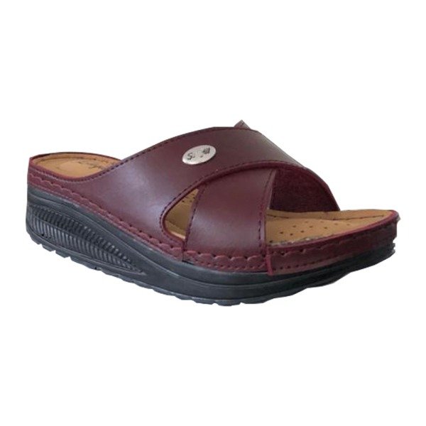 Cex Elegance Bordo Kadın Çapraz Bantlı Günlük Terlik