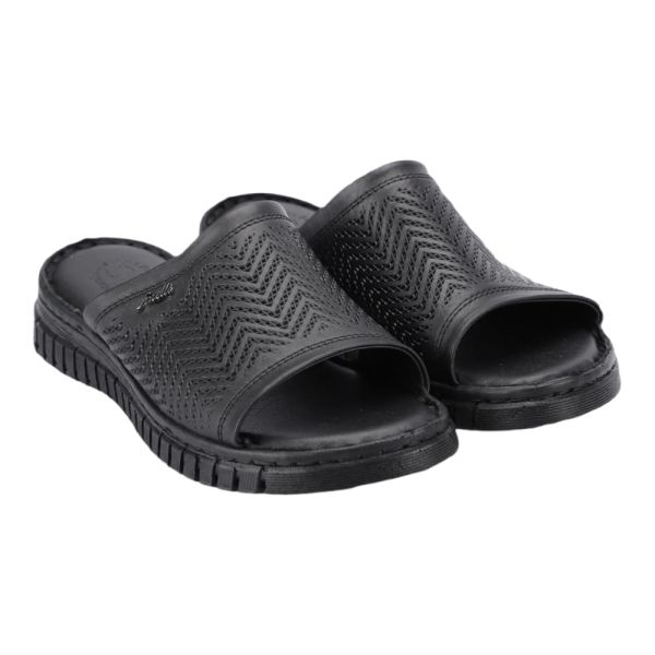Forelli 38505 Sofia-G Siyah Kadın Comfort Deri Terlik