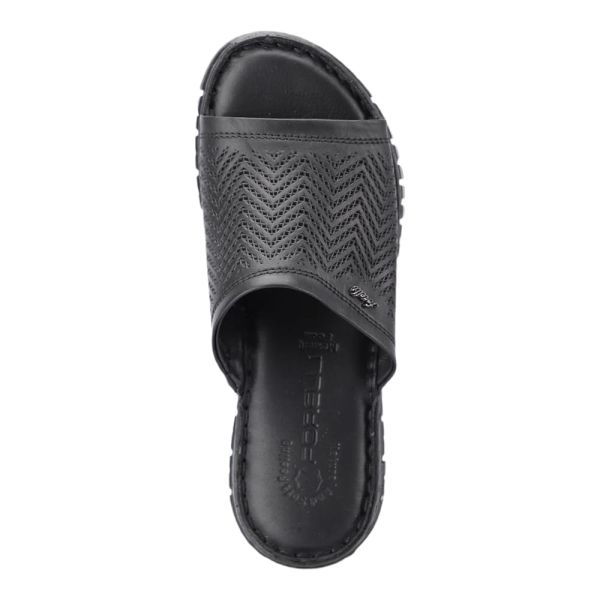 Forelli 38505 Sofia-G Siyah Kadın Comfort Deri Terlik