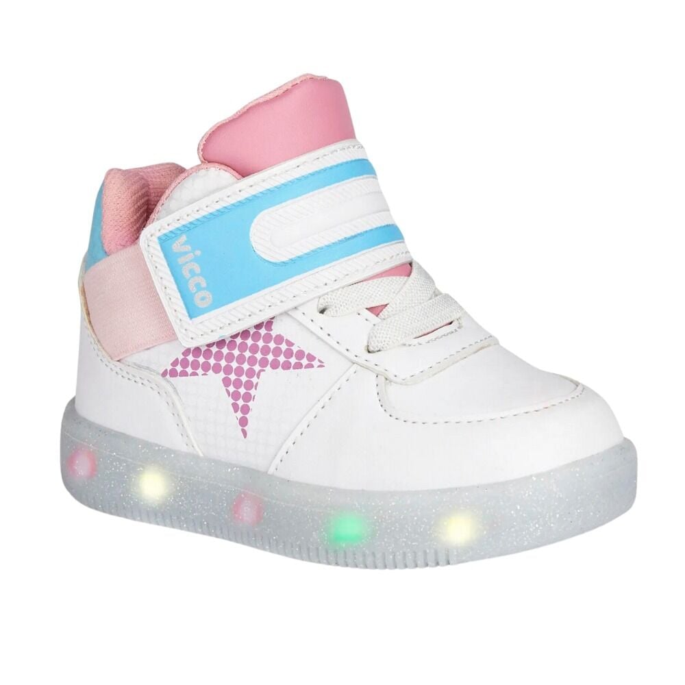 Vicco Magic 220.B20k.106 Beyaz-Pembe Bebe Işıklı Bot