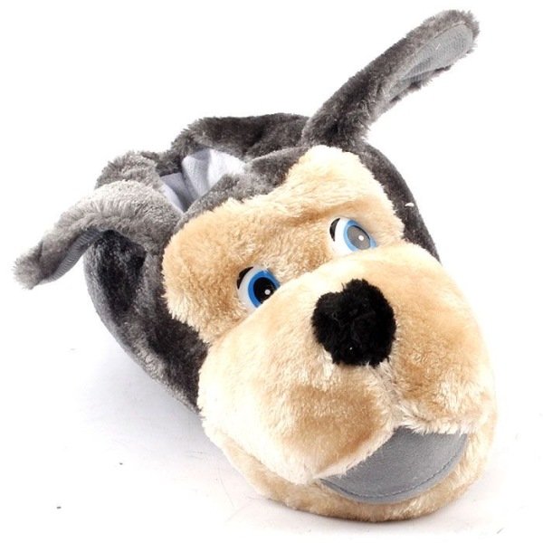 Akınal Bella H016 F.102 Gri Çocuk Köpek Figürlü Panduf