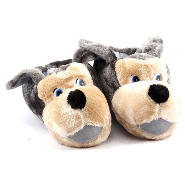 Akınal Bella H016 F.102 Gri Çocuk Köpek Figürlü Panduf