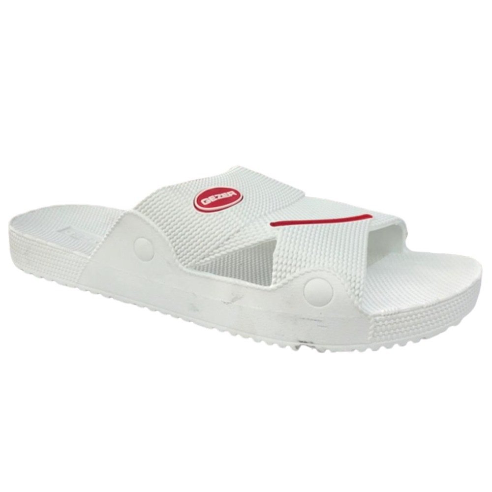 Gezer 8025 Beyaz Erkek Kaydırmaz Taban Banyo Terlik