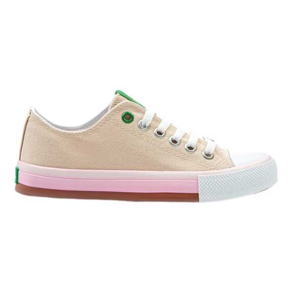 Benetton BN-30176 Bej Kadın Spor Ayakkabı
