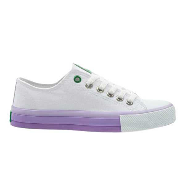 Benetton BN-30176 Beyaz-Lila Kadın Spor Ayakkabı