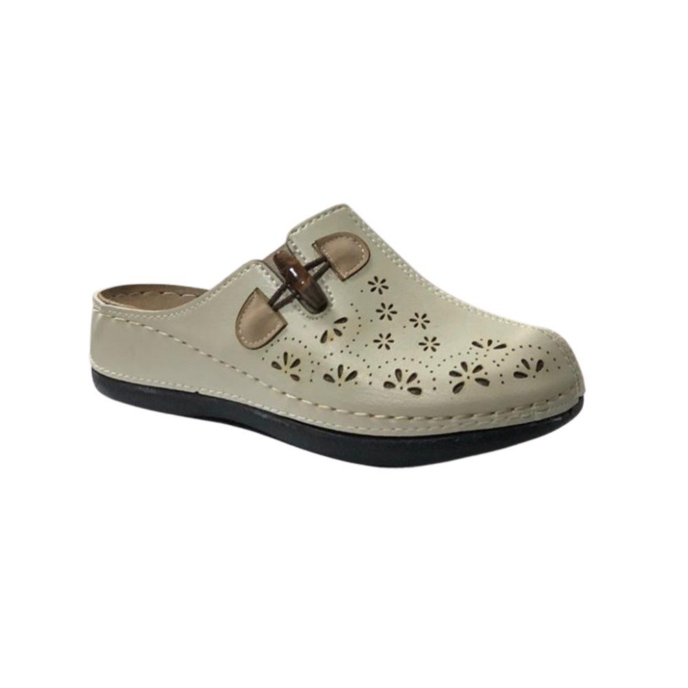 Mulex 2556 Krem Kadın Hastane/Hemşire Comfort Sabo Terlik