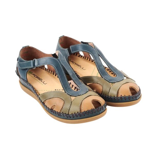 Forelli 22521 Sally-G Blue Jean Kadın Comfort Deri Sandalet