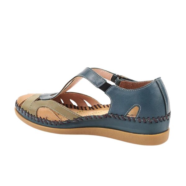 Forelli 22521 Sally-G Blue Jean Kadın Comfort Deri Sandalet