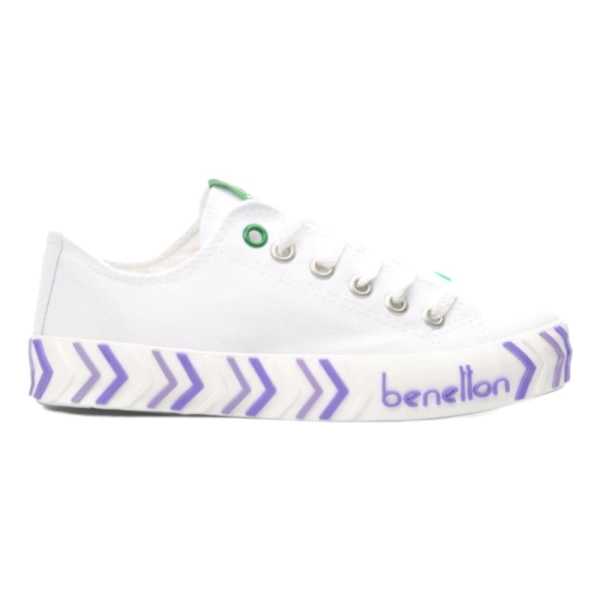 Benetton BN-30624 Beyaz-Lila Kadın Spor Ayakkabı