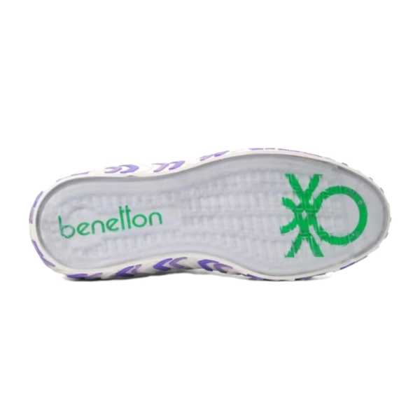 Benetton BN-30624 Beyaz-Lila Kadın Spor Ayakkabı