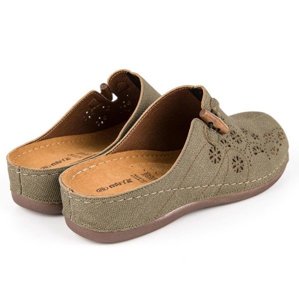 Muya 31106 Freya Haki Kadın Comfort Sabo Terlik