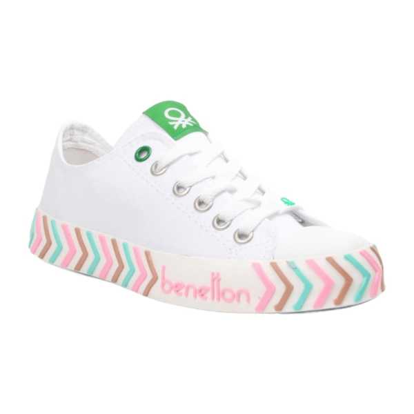 Benetton BN-30624 Beyaz-Pembe Kadın Spor Ayakkabı