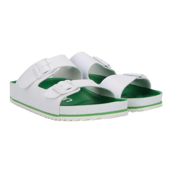 Benetton BN-1321 Beyaz/Yeşil Kadın Günlük Terlik