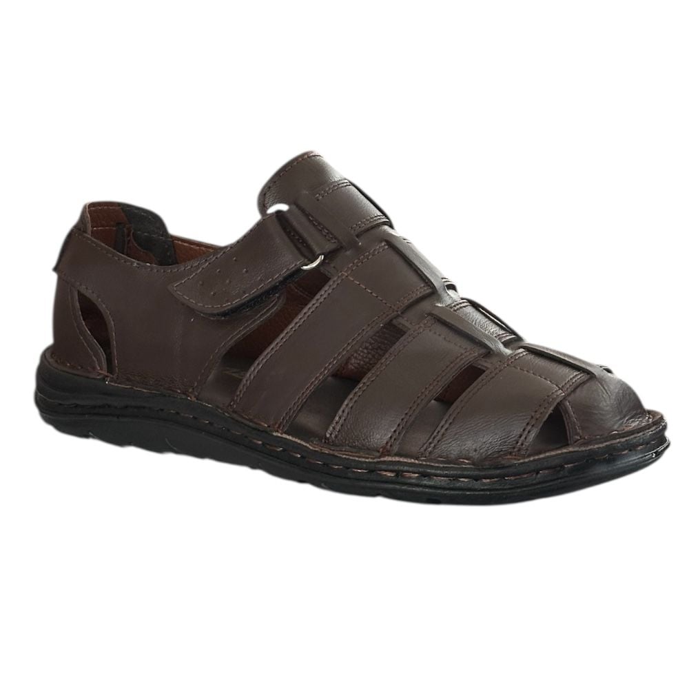 Cex 25Y TRV-8 Kahve Erkek Hakiki Deri Sandalet