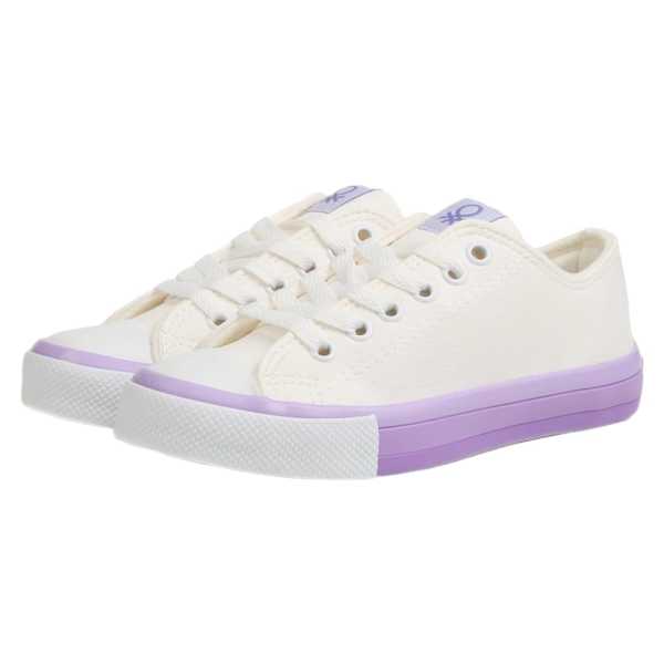 Benetton BN-30725 Beyaz-Lila Kadın Spor Ayakkabı