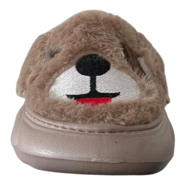 Cex 3PR Camel Köpekli Peluş Kadın Ev İçi Terlik
