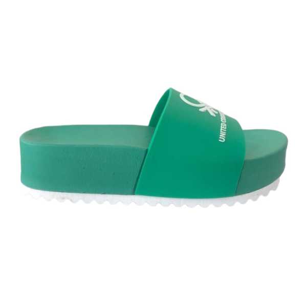 Benetton BN-1126 Yeşil Kadın Topuklu Terlik