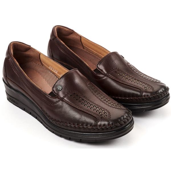 Forelli 25182-H Moriza Kahve Kadın Comfort Deri Ayakkabı 38