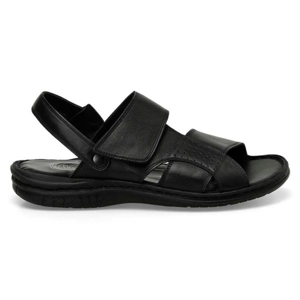 Polaris 106894 5FX Siyah Erkek Comfort Deri Sandalet