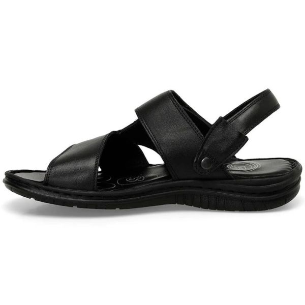 Polaris 106894 5FX Siyah Erkek Comfort Deri Sandalet