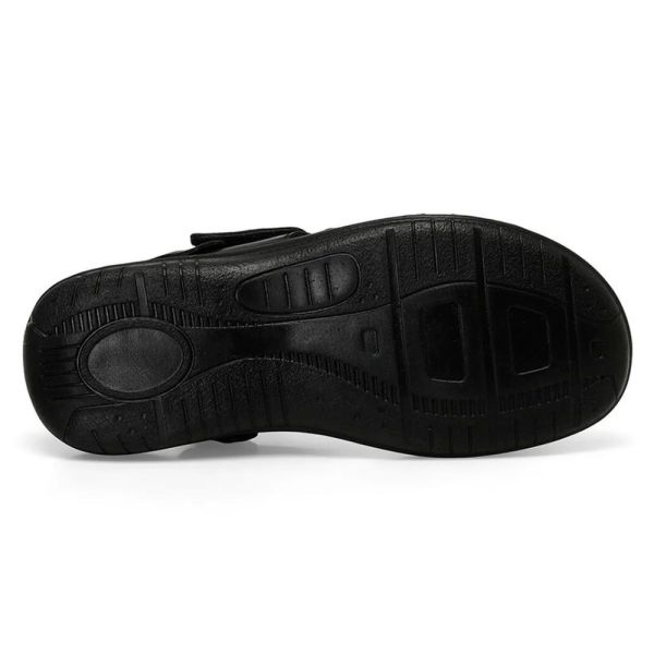 Polaris 106894 5FX Siyah Erkek Comfort Deri Sandalet