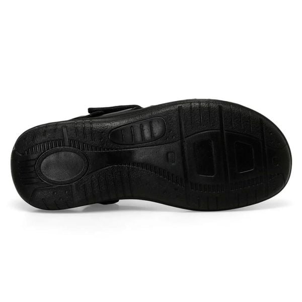 Polaris 106894 5FX Siyah Erkek Comfort Deri Sandalet