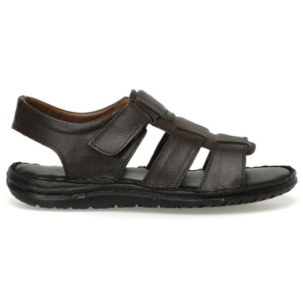 Polaris 170007 3FX Kahve Erkek Comfort Deri Sandalet