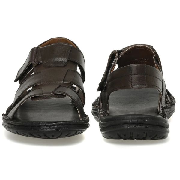 Polaris 170007 3FX Kahve Erkek Comfort Deri Sandalet