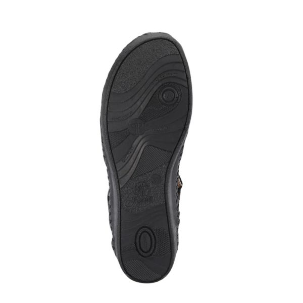 Forelli 22521 Sally-G Siyah Kadın Comfort Deri Sandalet