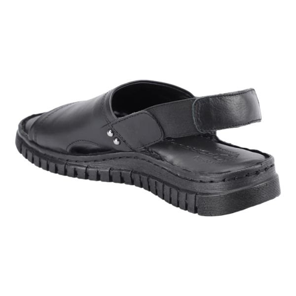 Forelli 38501 Gloria-G Siyah Kadın Comfort Deri Sandalet
