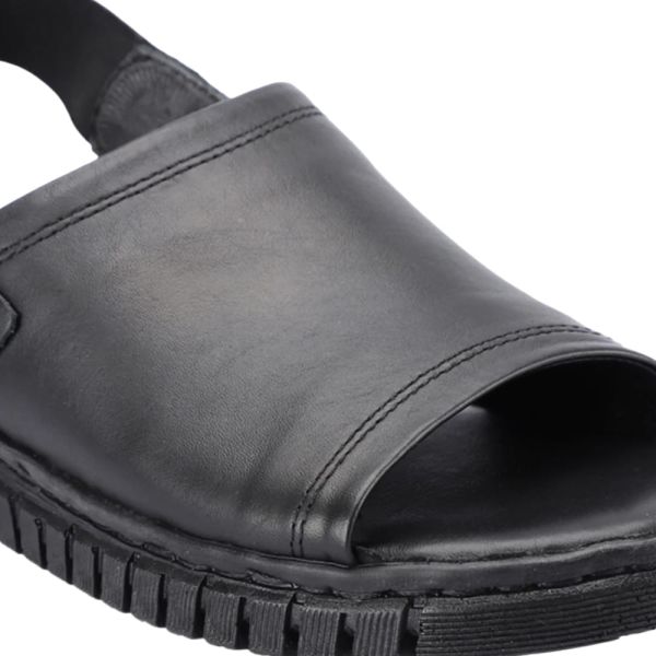 Forelli 38501 Gloria-G Siyah Kadın Comfort Deri Sandalet