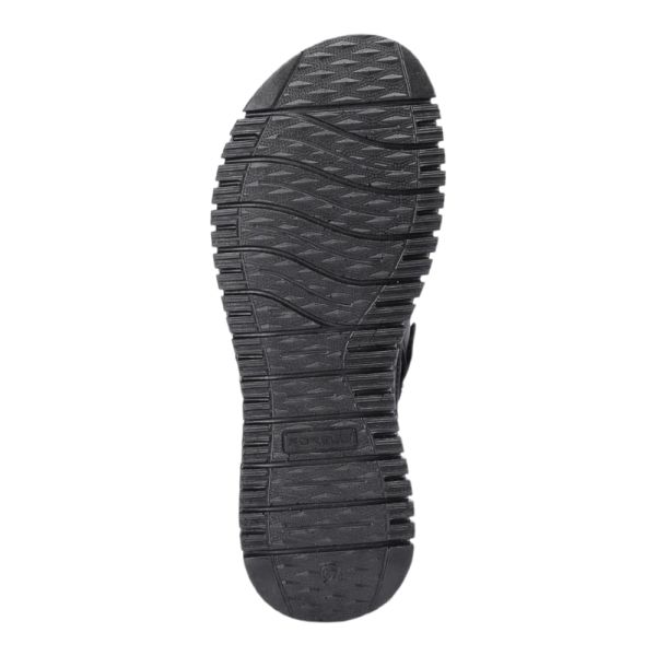 Forelli 38501 Gloria-G Siyah Kadın Comfort Deri Sandalet