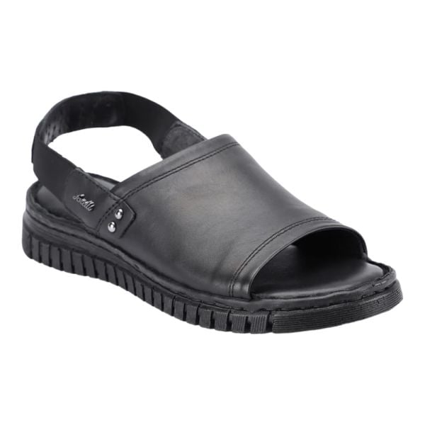 Forelli 38501 Gloria-G Siyah Kadın Comfort Deri Sandalet