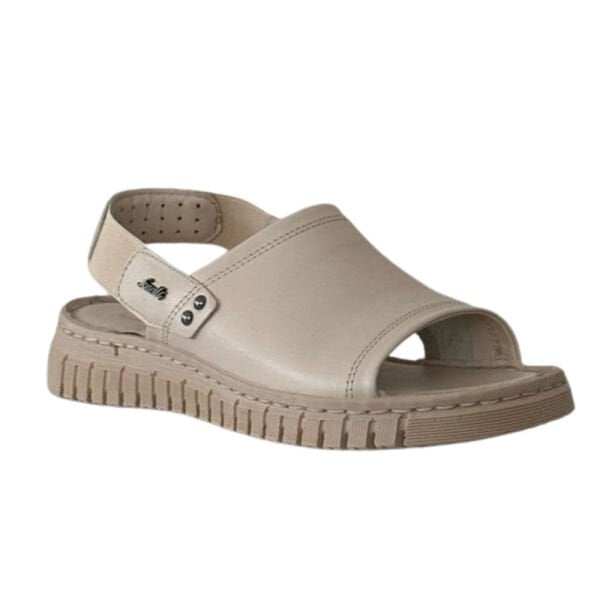 Forelli 38501 Gloria-G Bej Kadın Comfort Deri Sandalet