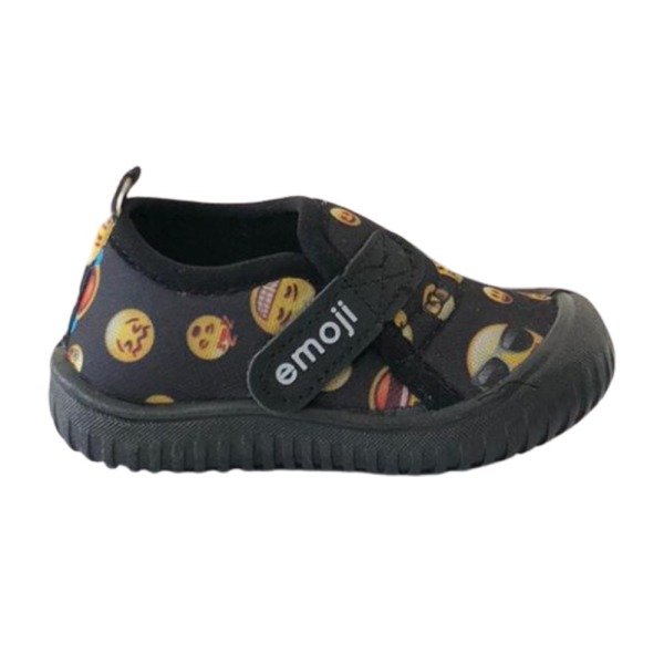 Gezer Emoji Siyah Çocuk Kreş/Anaokulu Yazlık Panduf