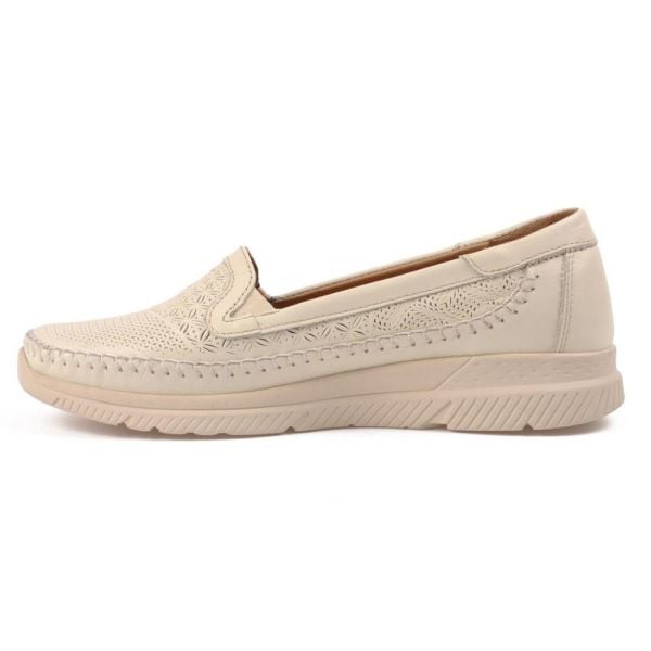 Forelli 29413 Eterna-G Bej Kadın Comfort Deri Ayakkabı