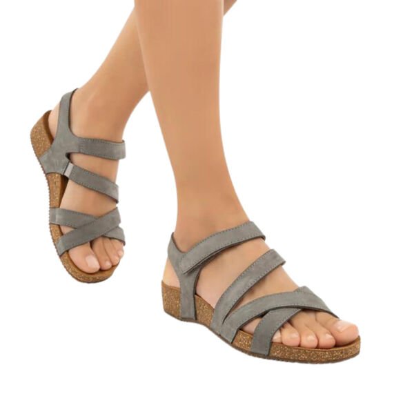 Muya 31256 Doda Gri Deri Kadın Anatomik Sandalet