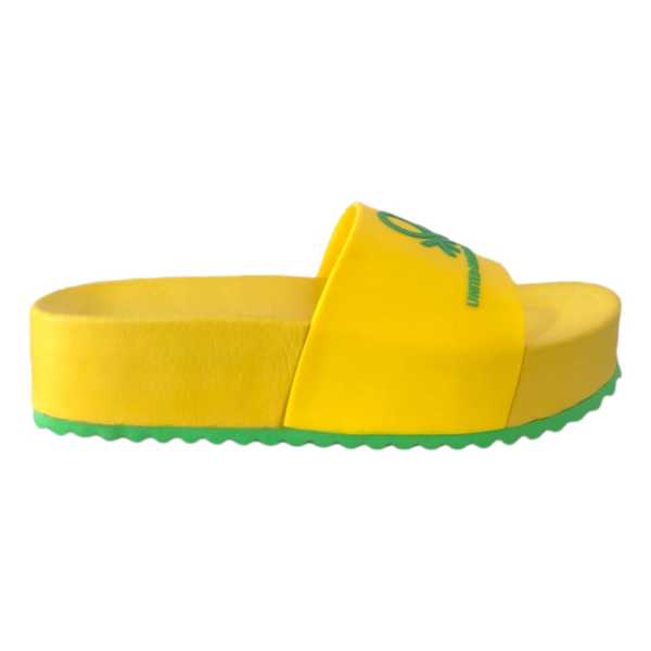 Benetton BN-1126 Sarı Kadın Topuklu Terlik